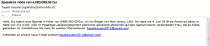 Betrugs E-Mail Lotteriegewinn
