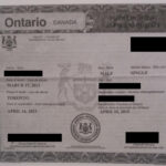 Die Sterbeurkunde aus Kanada