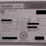 Die Sterbeurkunde aus Kanada