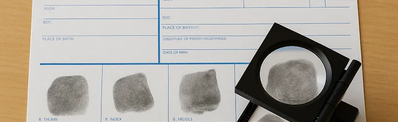 Professionelle Fingerabdrücke für internationale Formulare.