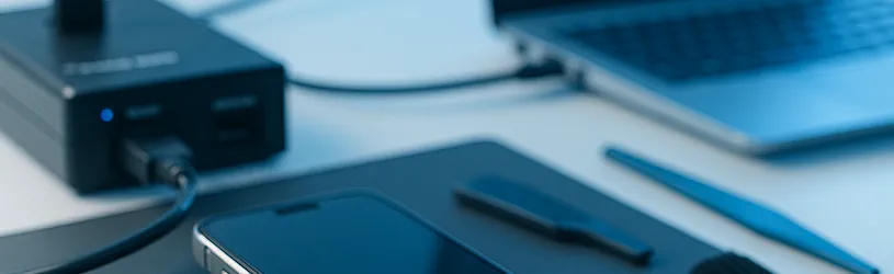 Forensische Untersuchung eines Handys auf Abhören und Spy-Apps.
