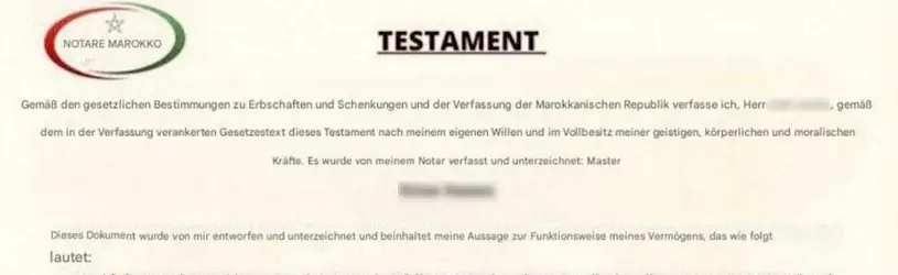 Gefälschtes Erbschaftsdokument