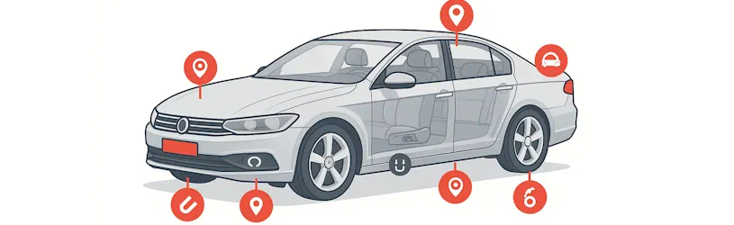 Gefahrenstellen durch versteckte GPS Tracker im Auto