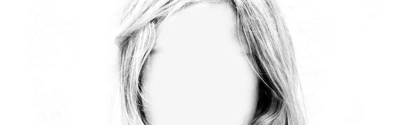 Frau ohne Gesicht bildlich für "Ich suche jemanden".