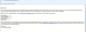 Betrugs E-Mail Vorspiegelung falscher Tatsachen