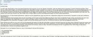 Betrugs E-Mail Erbschaft