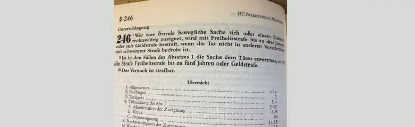 Unterschlagung im Gesetzestext.