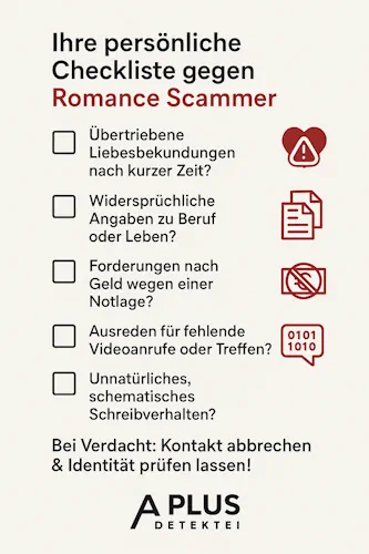 Ihre persönliche Checkliste gegen Romance Scammer