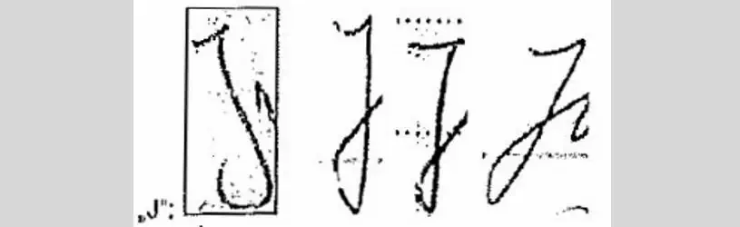 Schriftvergleich um Unterschriftenfälscher zu erkennen