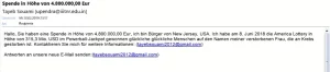 Betrugs E-Mail Lotteriegewinn