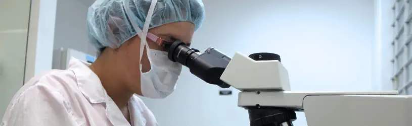 Spermaflecken erkennen durch die Prüfung der HE Färbung.