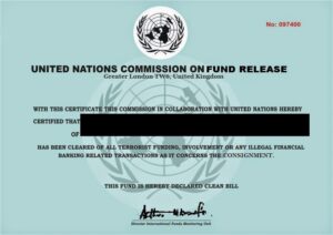 Frei efundenes Zertifikat eines UN-Diplomaten