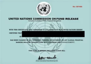 Frei efundenes Zertifikat eines UN-Diplomaten